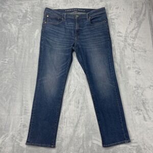 American Eagle Jeans Mens 36x30 Blue Denim Airflex+ Stretch Slim Straight Leg